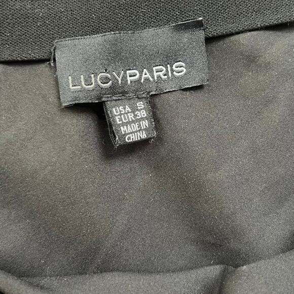 Lucy Paris Black White Pattern MIDI Skirt Sz S - Picture 2 of 4